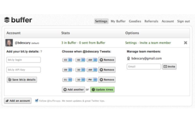 Buffer : Outil pour planifier vos tweets