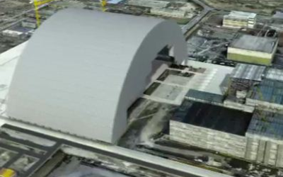 Vidéo du futur coffrage de Tchernobyl